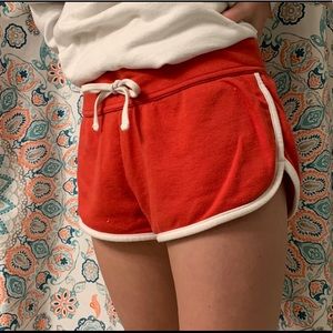 Red booty shorts